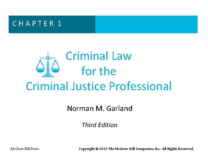 CHAPTER 1 Criminal Law for the Criminal Justice