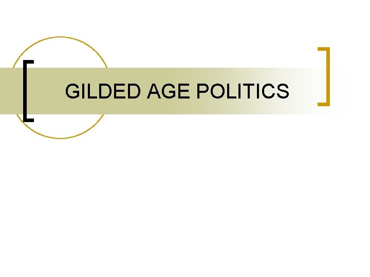 GILDED AGE POLITICS 