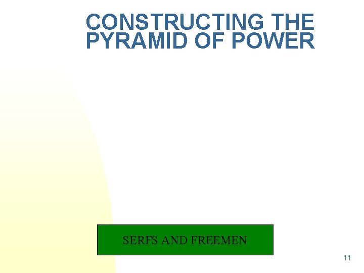 CONSTRUCTING THE PYRAMID OF POWER SERFS AND FREEMEN 11 