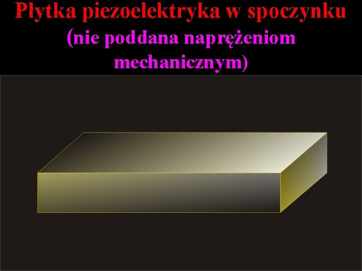 Płytka piezoelektryka w spoczynku (nie poddana naprężeniom mechanicznym) 