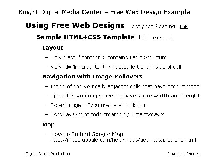 Knight Digital Media Center – Free Web Design Example Using Free Web Designs Assigned