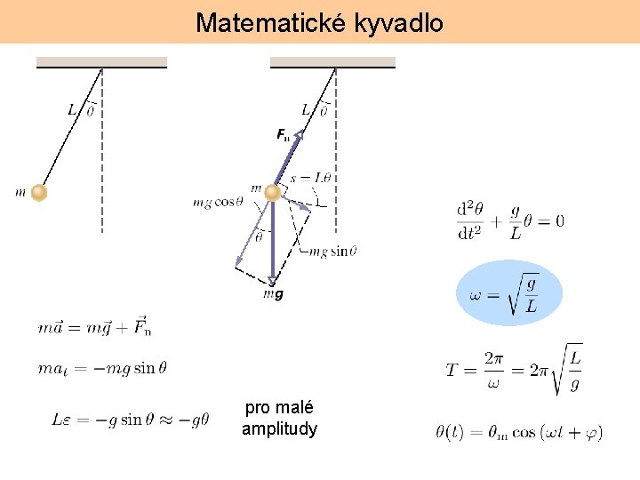 Matematické kyvadlo pro malé amplitudy 