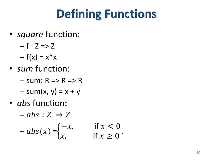 Defining Functions • 30 