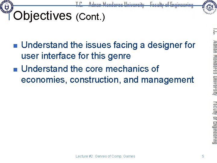 Objectives (Cont. ) n n Understand the issues facing a designer for user interface