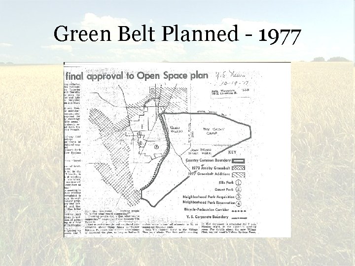 Green Belt Planned - 1977 