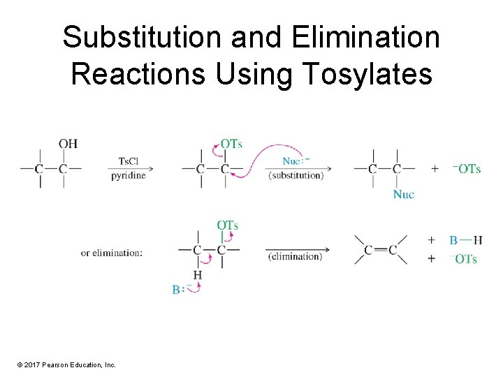 Substitution and Elimination Reactions Using Tosylates © 2017 Pearson Education, Inc. 