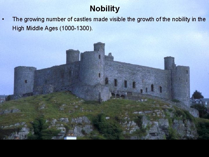 Nobility • The growing number of castles made visible the growth of the nobility