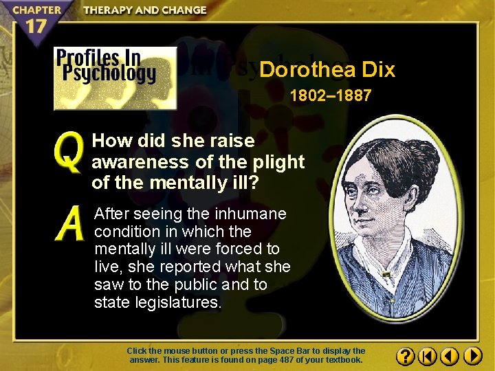 Profiles in Psychology 1. 3 Dorothea Dix 1802– 1887 How did she raise awareness