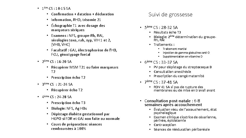  • 1ère CS : 10 -15 SA • Confirmation + datation + déclaration