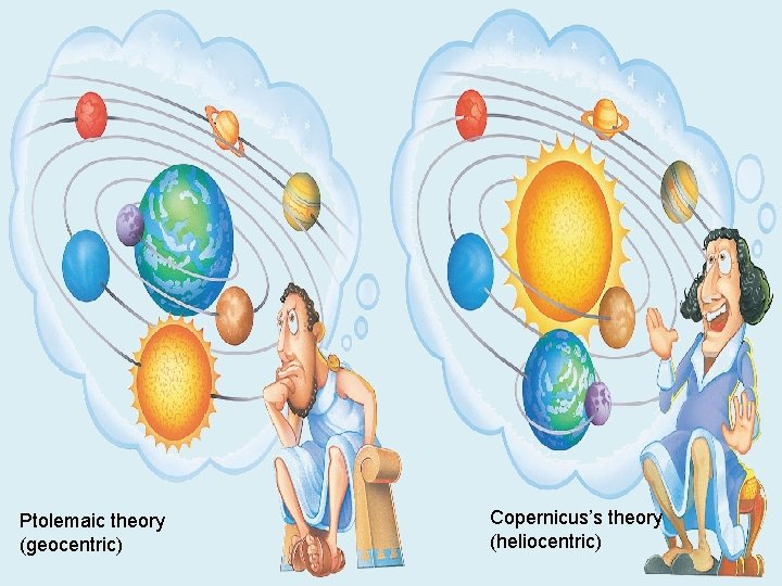 Ptolemaic theory (geocentric) Copernicus’s theory (heliocentric) 