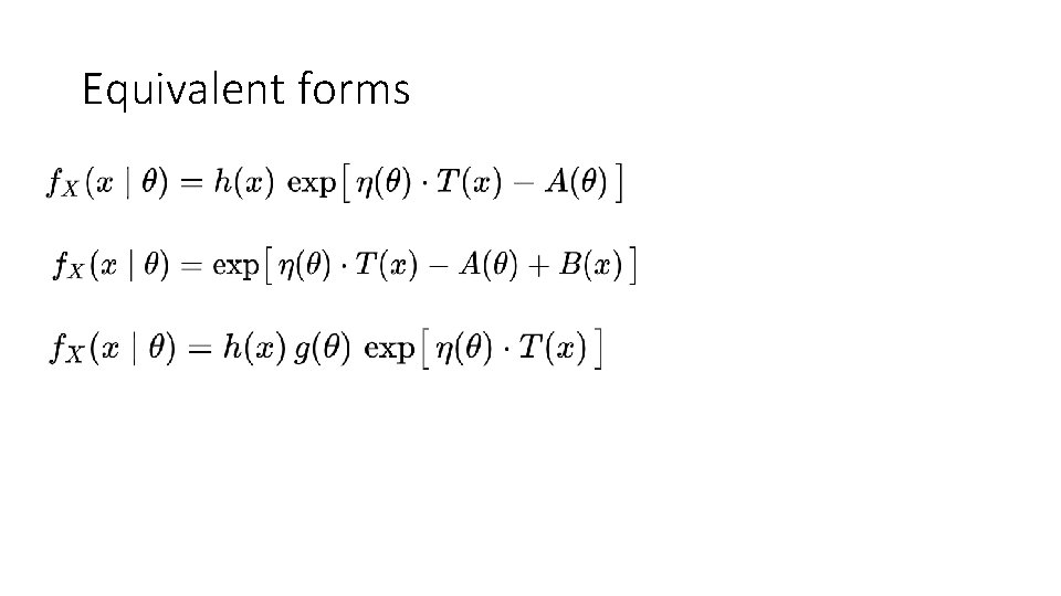 Equivalent forms 