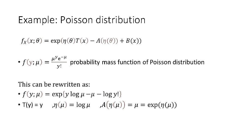 Example: Poisson distribution • 
