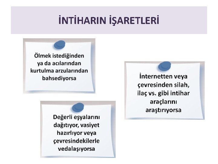 İNTİHARIN İŞARETLERİ 