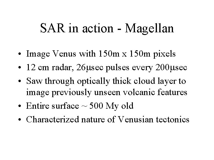 SAR in action - Magellan • Image Venus with 150 m x 150 m