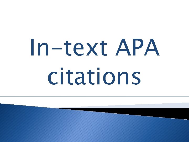 In-text APA citations 