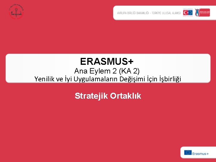 ERASMUS+ Ana Eylem 2 (KA 2) Yenilik ve İyi Uygulamaların Değişimi İçin İşbirliği Stratejik