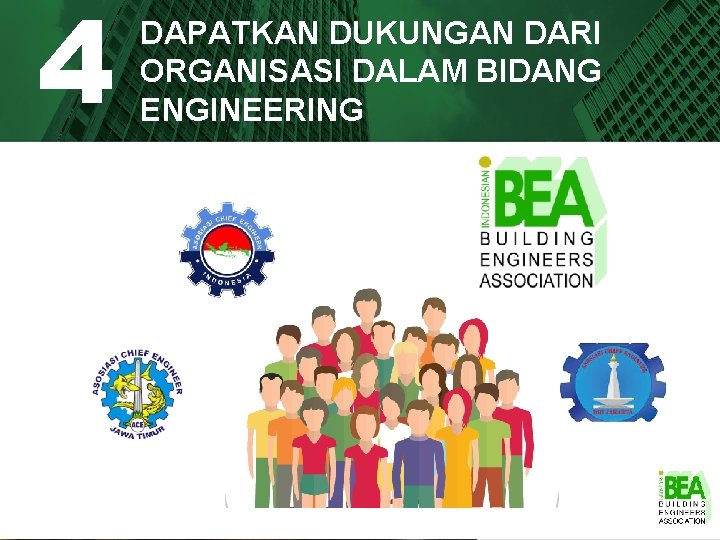 4 DAPATKAN DUKUNGAN DARI ORGANISASI DALAM BIDANG ENGINEERING 4 DAPATKAN DUKUNGAN DARI ORGANISASI DALAM BIDANG ENGINEERING