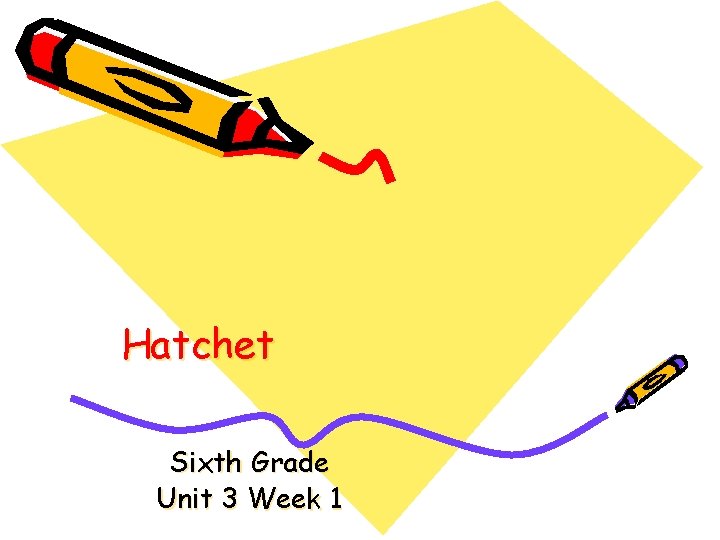 Hatchet Sixth Grade Unit 3 Week 1 