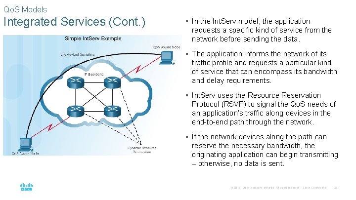 Qo. S Models Integrated Services (Cont. ) § In the Int. Serv model, the Qo. S Models Integrated Services (Cont. ) § In the Int. Serv model, the