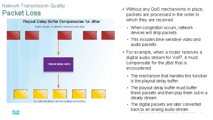 Network Transmission Quality Packet Loss § Without any Qo. S mechanisms in place, packets Network Transmission Quality Packet Loss § Without any Qo. S mechanisms in place, packets