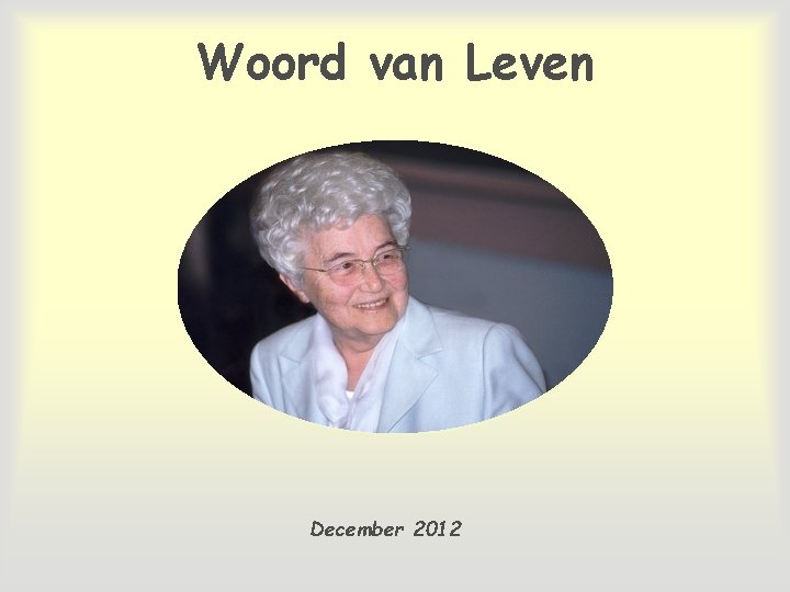 Woord van Leven December 2012 