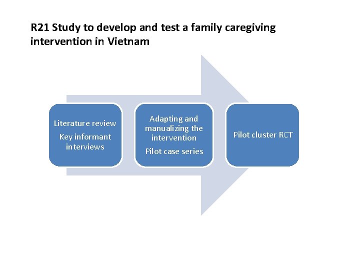 R 21 Study to develop and test a family caregiving intervention in Vietnam Literature