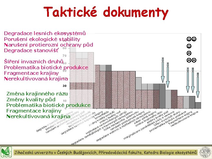 Taktické dokumenty Degradace lesních ekosystémů Porušení ekologické stability Narušení protierozní ochrany půd Degradace stanovišť