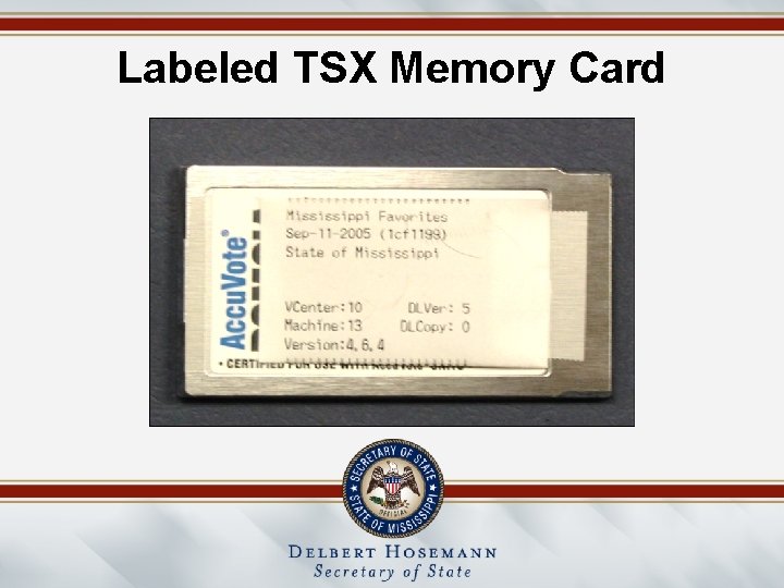 Labeled TSX Memory Card 