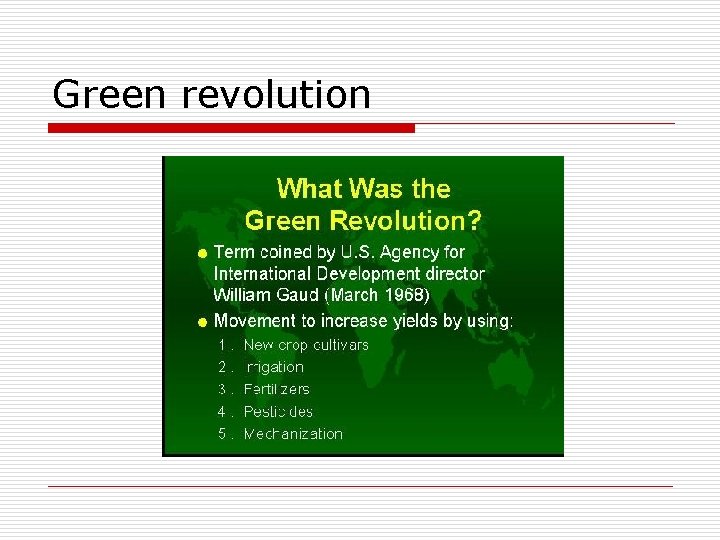 Green revolution 