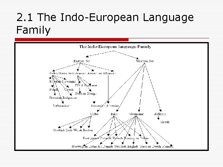2. 1 The Indo-European Language Family 