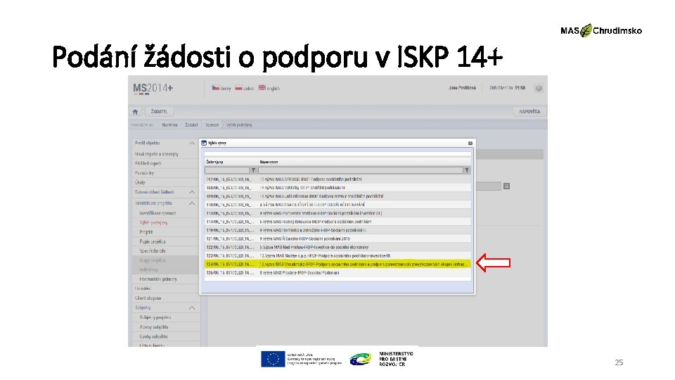 Podání žádosti o podporu v ISKP 14+ 25 