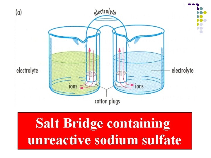 Salt Bridge containing unreactive sodium sulfate 