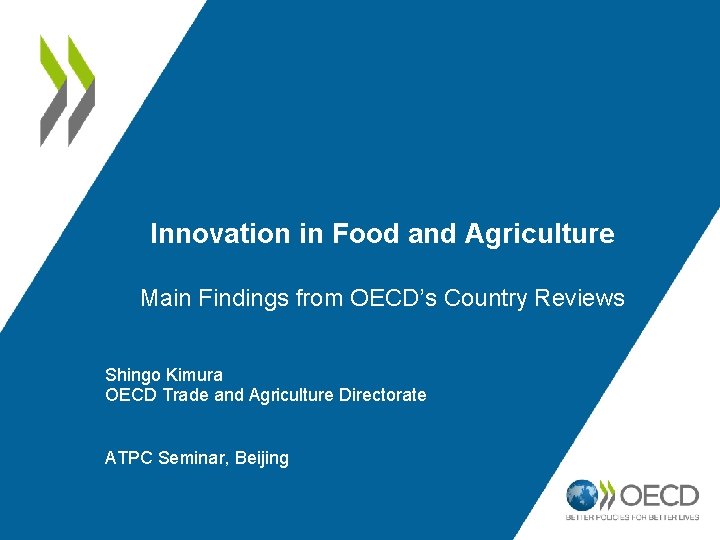 Innovation in Food and Agriculture Main Findings from