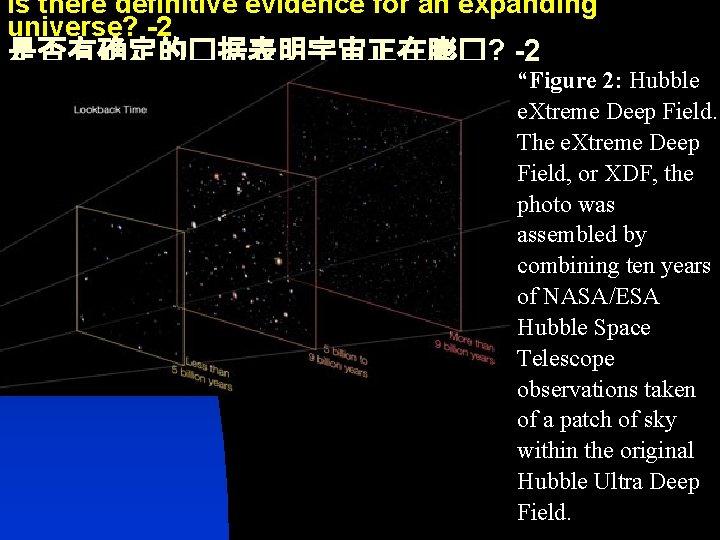 Is there definitive evidence for an expanding universe? -2 是否有确定的�据表明宇宙正在膨�? -2 “Figure 2: Hubble