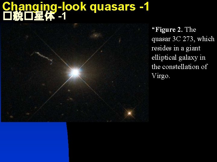 Changing-look quasars -1 �貌�星体 -1 “Figure 2. The quasar 3 C 273, which resides