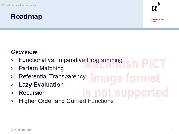 PS — Functional Programming Roadmap Overview > Functional vs. Imperative Programming > Pattern Matching