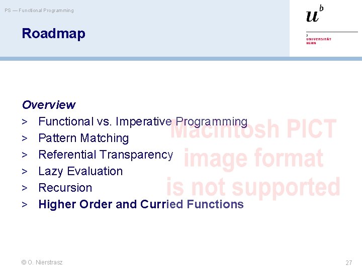 PS — Functional Programming Roadmap Overview > Functional vs. Imperative Programming > Pattern Matching