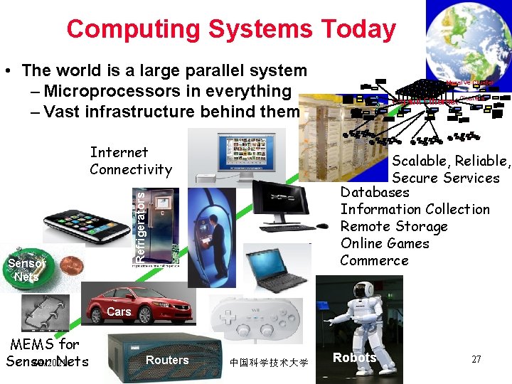 Computing Systems Today • The world is a large parallel system – Microprocessors in