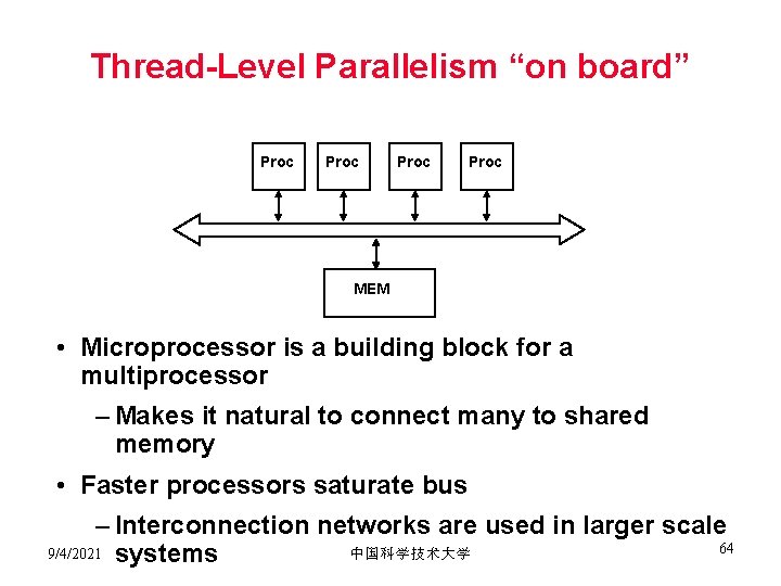 Thread-Level Parallelism “on board” Proc MEM • Microprocessor is a building block for a