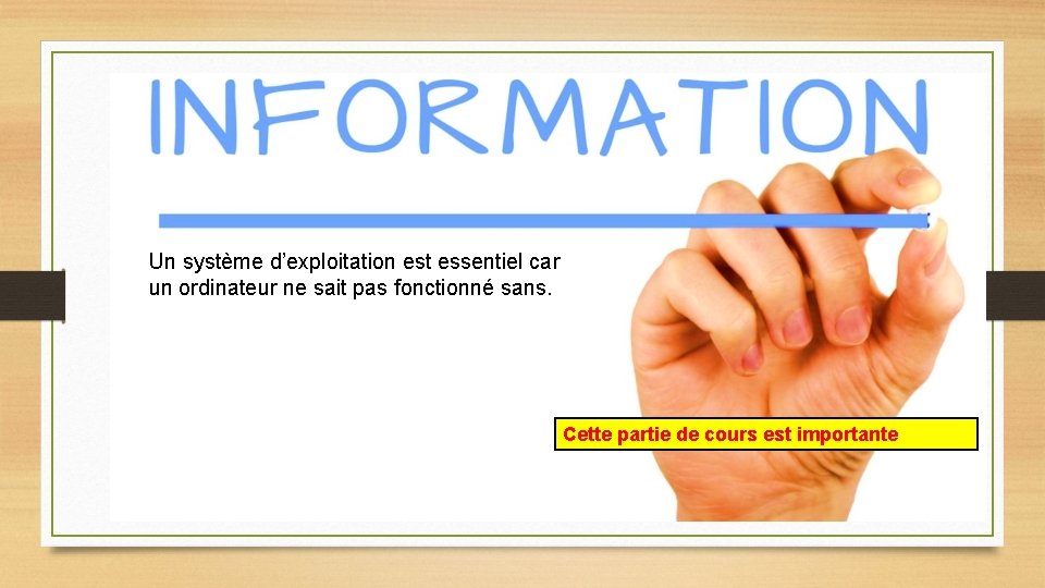 Un système d’exploitation est essentiel car un ordinateur ne sait pas fonctionné sans. Cette