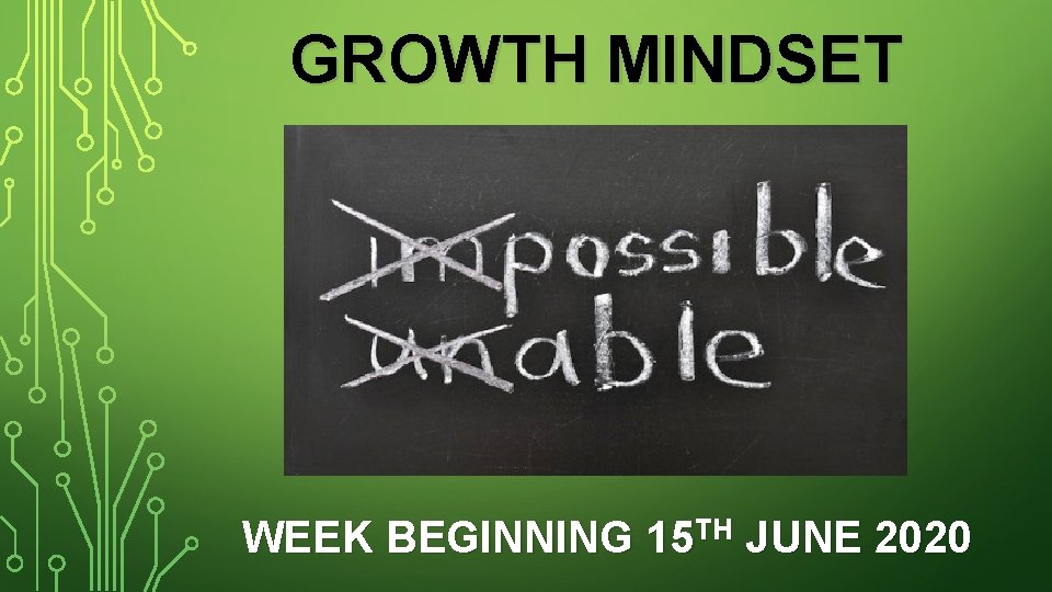 GROWTH MINDSET WEEK BEGINNING 15 TH JUNE 2020 