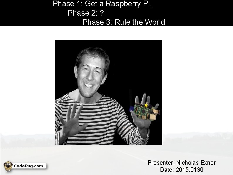 Phase 1: Get a Raspberry Pi, Phase 2: ? , Phase 3: Rule the