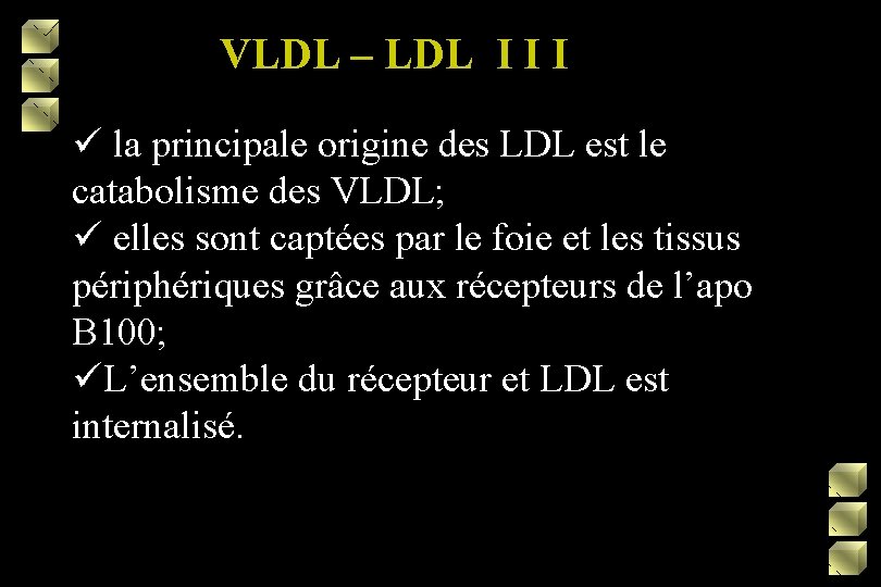 VLDL – LDL I I I VLDL –LDL III ü la principale origine des
