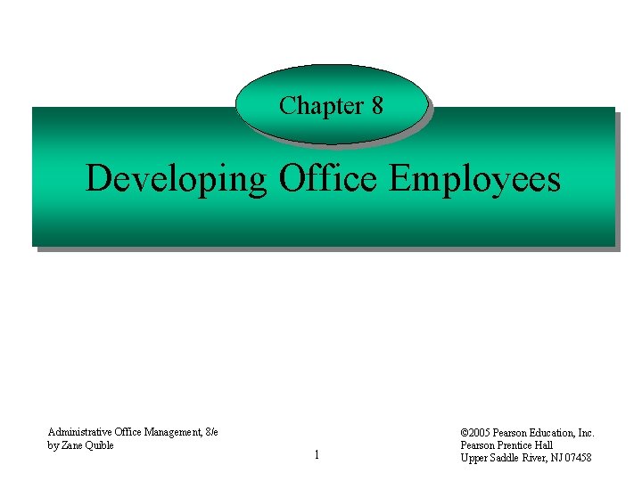 Chapter 8 Developing Office Employees Administrative Office Management, 8/e by Zane Quible 1 ©