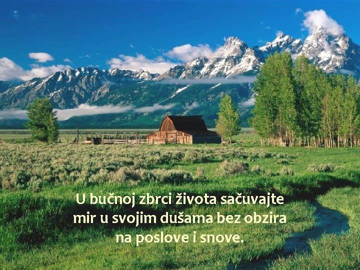 U bučnoj zbrci života sačuvajte mir u svojim dušama bez obzira na poslove i