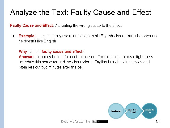 Analyze the Text: Faulty Cause and Effect: Attributing the wrong cause to the effect.