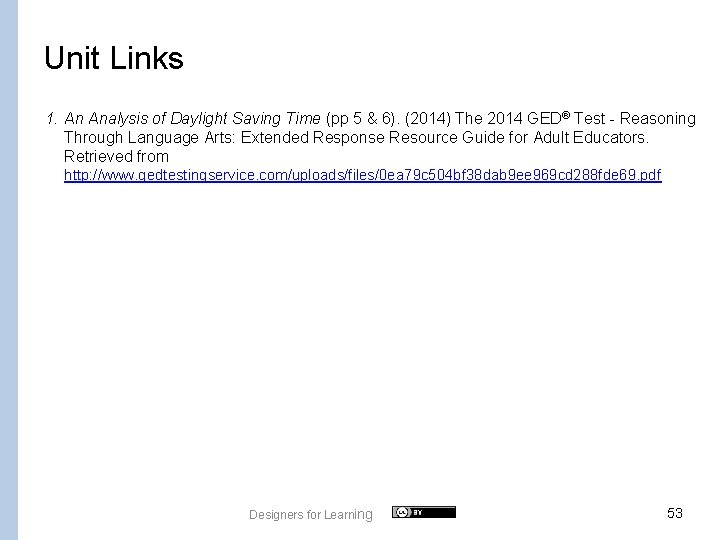 Unit Links 1. An Analysis of Daylight Saving Time (pp 5 & 6). (2014)