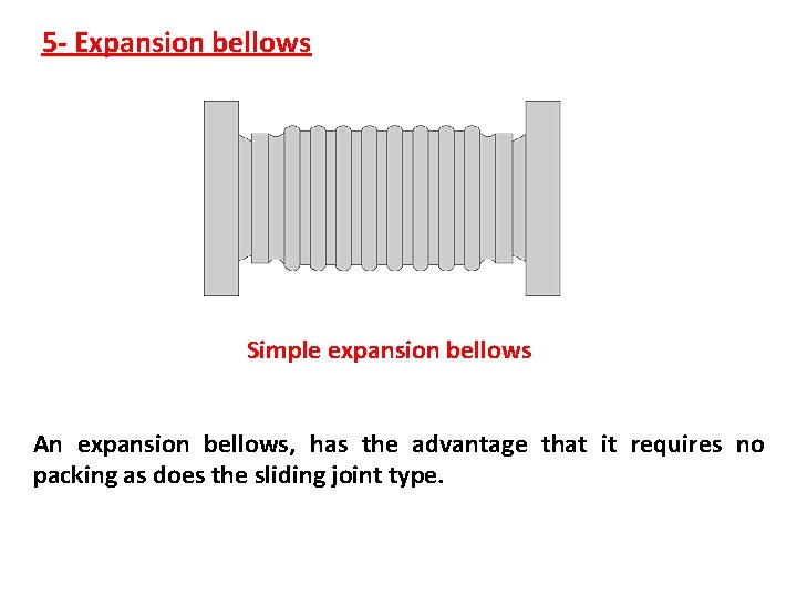 5 - Expansion bellows Simple expansion bellows An expansion bellows, has the advantage that