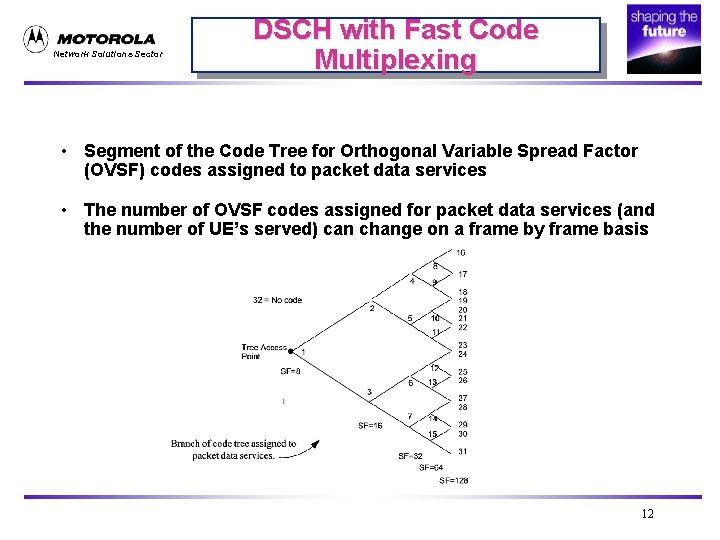 Network Solutions Sector DSCH with Fast Code Multiplexing • Segment of the Code Tree