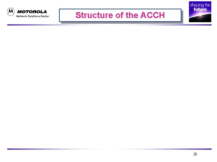 Network Solutions Sector Structure of the ACCH 20 